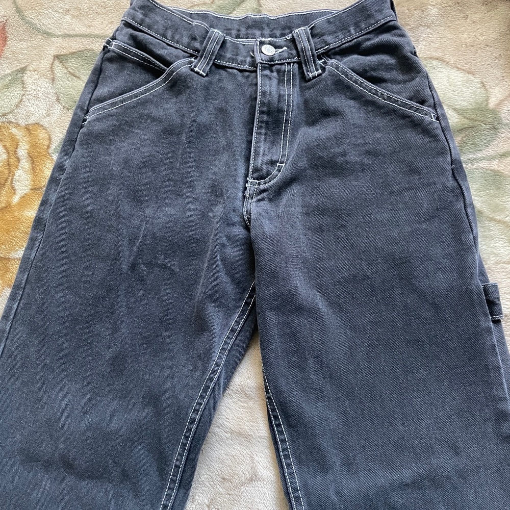 Black straight leg jeans
